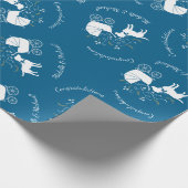 Labrador Dog Baby shower Blue Boy Lab Cadeaupapier (Hoek)