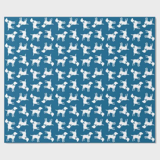 Labrador Dog Baby shower Blue Boy Lab Cadeaupapier (Vlak)