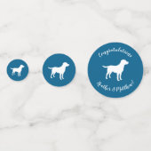 Labrador Dog Baby shower Blue Boy Lab Confetti (Achterkanten)