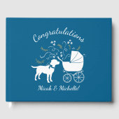 Labrador Dog Baby shower Blue Boy Lab Gastenboek (Voorkant)