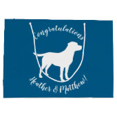 Labrador Dog Baby shower Blue Boy Lab Groot Cadeauzakje (Achterkant)