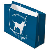 Labrador Dog Baby shower Blue Boy Lab Groot Cadeauzakje (Voorkant Gekanteld)