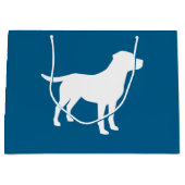 Labrador Dog Baby shower Blue Boy Lab Groot Cadeauzakje (Voorkant)