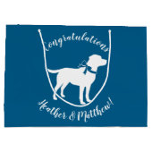 Labrador Dog Baby shower Blue Boy Lab Groot Cadeauzakje (Achterkant)