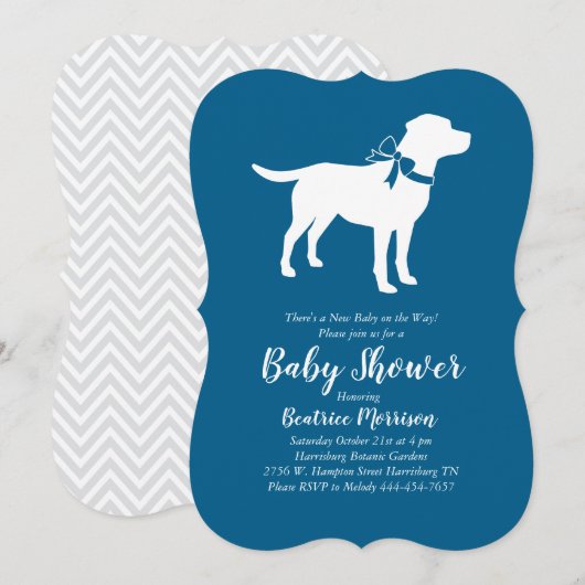 Labrador Dog Baby shower Blue Boy Lab Kaart (Voorkant / Achterkant)