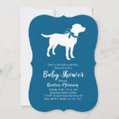 Labrador Dog Baby shower Blue Boy Lab Kaart (Voorkant)