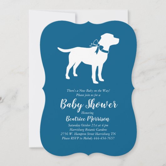 Labrador Dog Baby shower Blue Boy Lab Kaart (Voorkant)