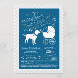 Labrador Dog Baby shower Blue Boy Lab Kaart
