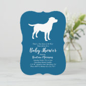 Labrador Dog Baby shower Blue Boy Lab Kaart (Staand voorkant)