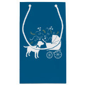 Labrador Dog Baby shower Blue Boy Lab Klein Cadeauzakje (Achterkant)