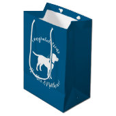 Labrador Dog Baby shower Blue Boy Lab Medium Cadeauzakje (Voorkant Gekanteld)