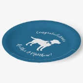 Labrador Dog Baby shower Blue Boy Lab Papieren Bordje (Gekanteld)