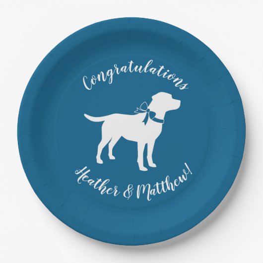 Labrador Dog Baby shower Blue Boy Lab Papieren Bordje (Voorkant)