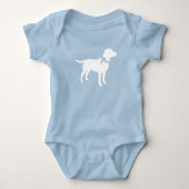 Labrador Dog Baby shower Blue Boy Lab Romper (Voorkant)