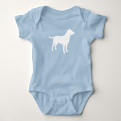 Labrador Dog Baby shower Blue Boy Lab Romper (Voorkant)