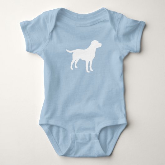 Labrador Dog Baby shower Blue Boy Lab Romper (Voorkant)