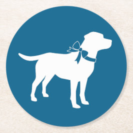 Labrador Dog Baby shower Blue Boy Lab Ronde Kartonnen Onderzetter