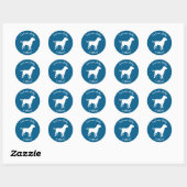 Labrador Dog Baby shower Blue Boy Lab Ronde Sticker (Vel)