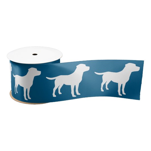 Labrador Dog Baby shower Blue Boy Lab Satijnen Lint (Spoel)
