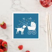 Labrador Dog Baby shower Blue Boy Lab Servet (Insitu)
