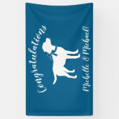 Labrador Dog Baby shower Blue Boy Lab Spandoek (Verticaal)