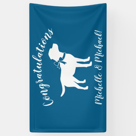 Labrador Dog Baby shower Blue Boy Lab Spandoek (Verticaal)