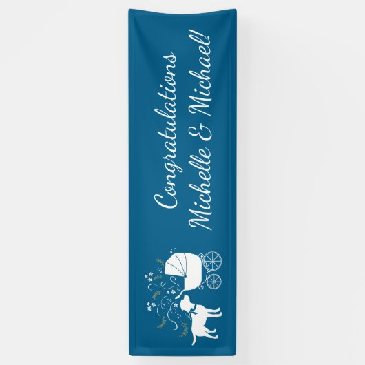 Labrador Dog Baby shower Blue Boy Lab Spandoek (Verticaal)