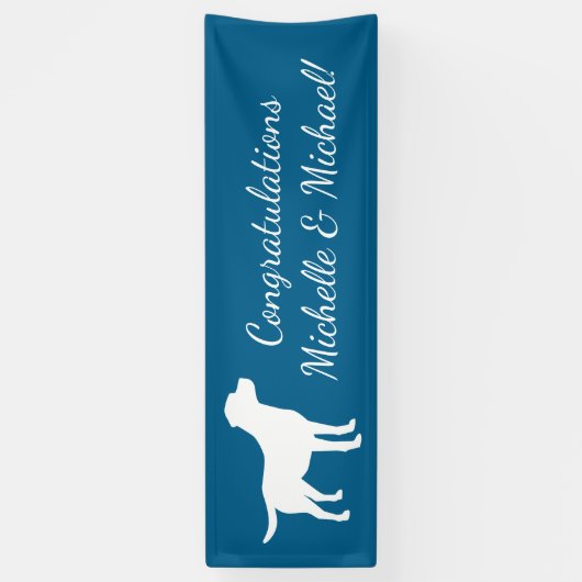 Labrador Dog Baby shower Blue Boy Lab Spandoek (Verticaal)