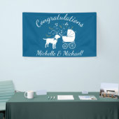 Labrador Dog Baby shower Blue Boy Lab Spandoek (Beurs)