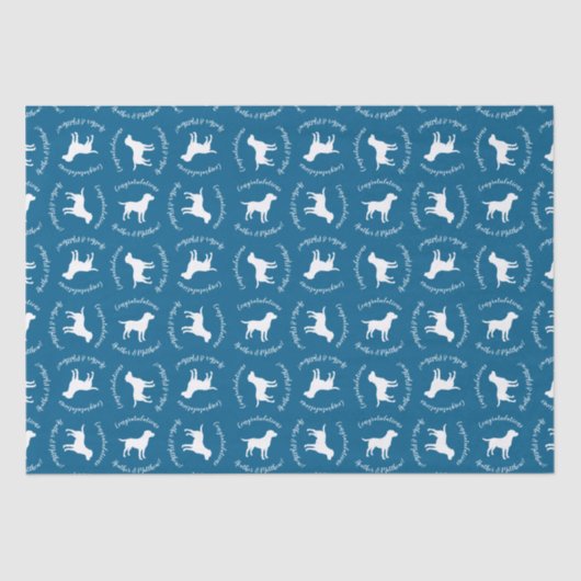 Labrador Dog Baby shower Blue Boy Lab Tissuepapier (Voorkant)