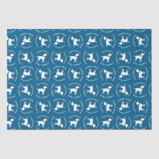 Labrador Dog Baby shower Blue Boy Lab Tissuepapier (Voorkant)