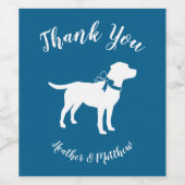 Labrador Dog Baby shower Blue Boy Lab Wijn Etiket (Enkel label)