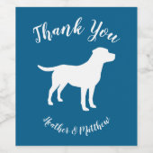 Labrador Dog Baby shower Blue Boy Lab Wijn Etiket (Enkel label)