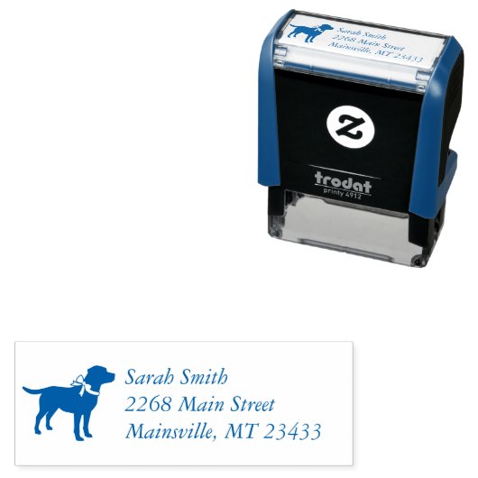 Labrador Dog Baby shower Blue Boy Lab Zelfinktende Stempel (In situ)