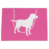 Labrador Dog Baby shower Girl Lab Roze Groot Cadeauzakje (Voorkant)