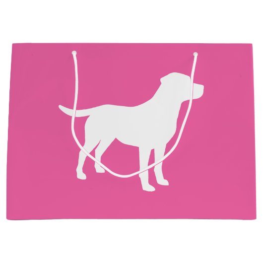 Labrador Dog Baby shower Girl Lab Roze Groot Cadeauzakje (Voorkant)