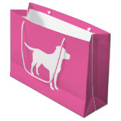 Labrador Dog Baby shower Girl Lab Roze Groot Cadeauzakje (Voorkant Gekanteld)