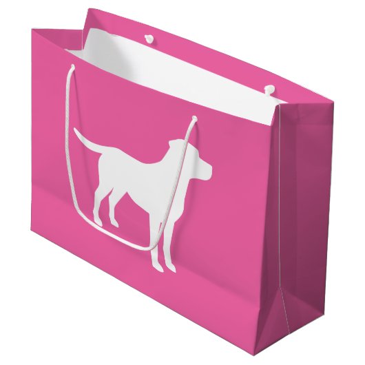Labrador Dog Baby shower Girl Lab Roze Groot Cadeauzakje (Voorkant Gekanteld)