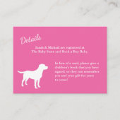 Labrador Dog Baby shower Girl Lab Roze Informatiekaartje (Voorkant)