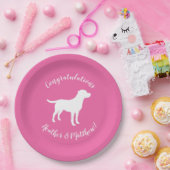 Labrador Dog Baby shower Girl Lab Roze Papieren Bordje (Feest)