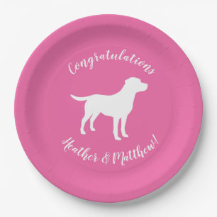 Labrador Dog Baby shower Girl Lab Roze Papieren Bordje