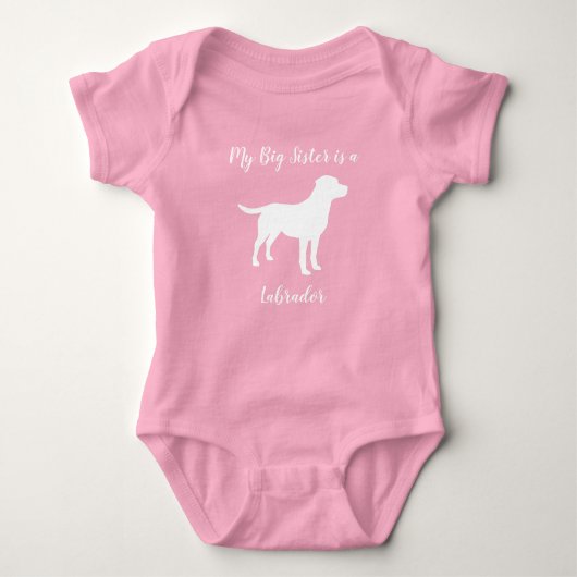 Labrador Dog Baby shower Girl Lab Roze Romper (Voorkant)
