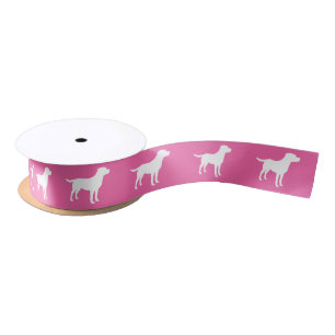 Labrador Dog Baby shower Girl Lab Roze Satijnen Lint