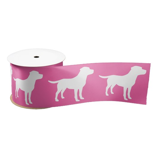 Labrador Dog Baby shower Girl Lab Roze Satijnen Lint (Spoel)