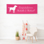 Labrador Dog Baby shower Girl Lab Roze Spandoek (Insitu)
