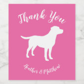 Labrador Dog Baby shower Girl Lab Roze Wijn Etiket (Enkel label)