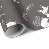 Labrador Dog Baby shower Lab Gray Gender Neutral Cadeaupapier (Rol Hoek)