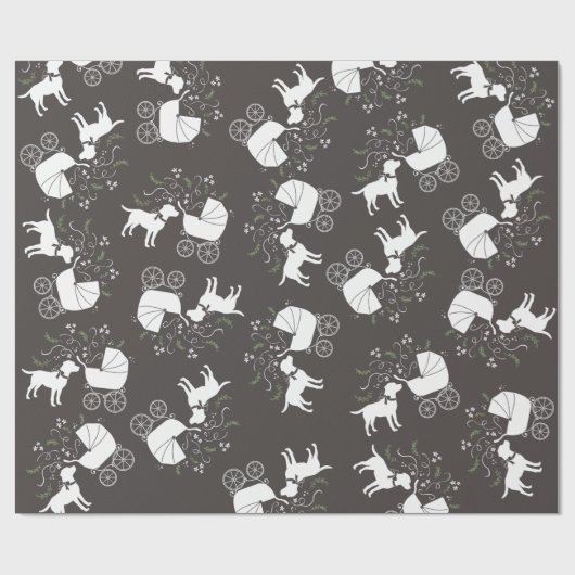 Labrador Dog Baby shower Lab Gray Gender Neutral Cadeaupapier (Vlak)