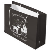 Labrador Dog Baby shower Lab Gray Gender Neutral Groot Cadeauzakje (Voorkant Gekanteld)