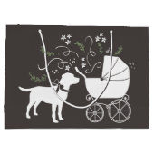 Labrador Dog Baby shower Lab Gray Gender Neutral Groot Cadeauzakje (Achterkant)